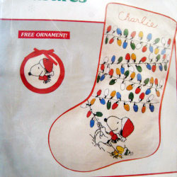 Snoopy & Woodstock Crewel Christmas Stocking Kit