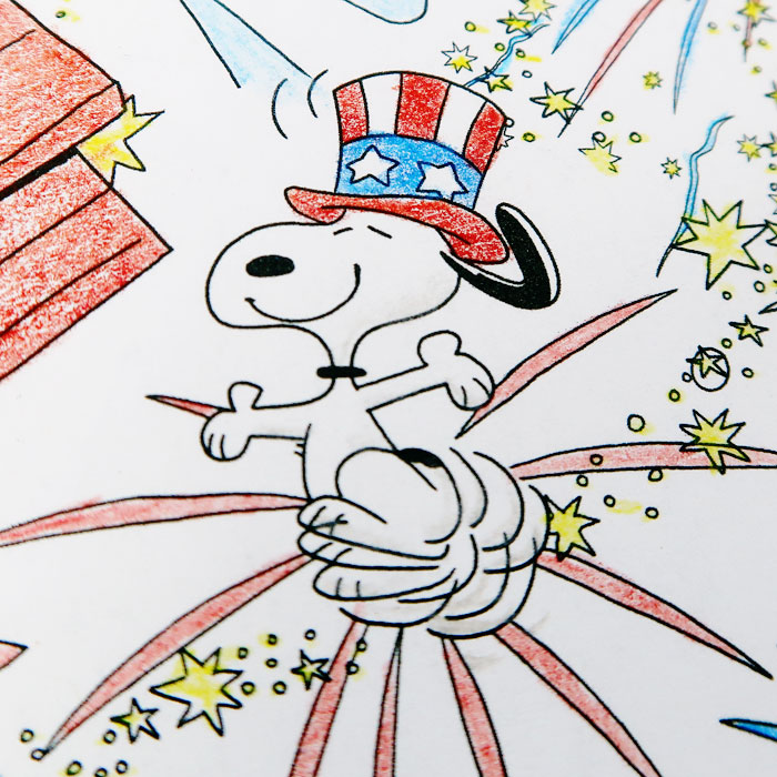 Snoopy & Friends Fourth of July Fireworks - Peanuts Adult Coloring Book