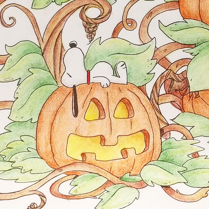 Linus and Snoopy Halloween Coloring Page - Peanuts Adult Coloring Book