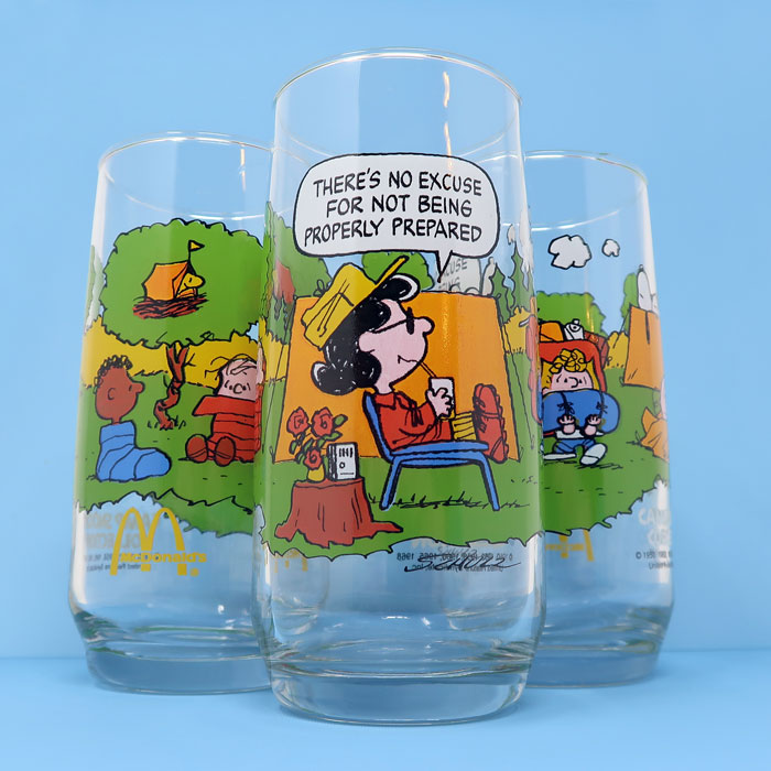 Be Prepared with a Lucy Camp Snoopy Glass