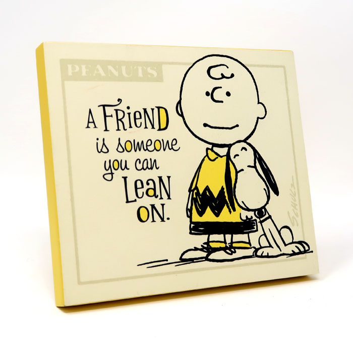 Charlie Brown and Snoopy 'Lean on' Plaque