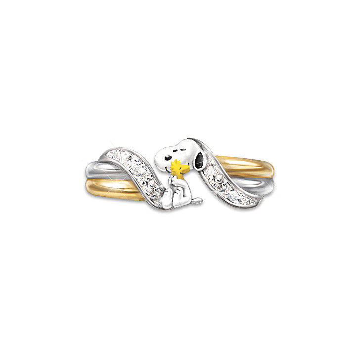 Snoopy Ring - Sterling Silver and 18k Gold - ShopCollectPeanuts.com